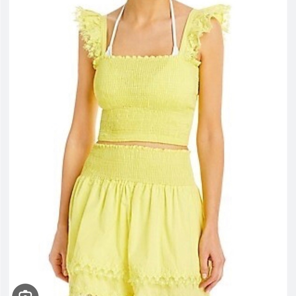 Peixoto Sunny Yellow Textured Top & skirt. Could be bought separately